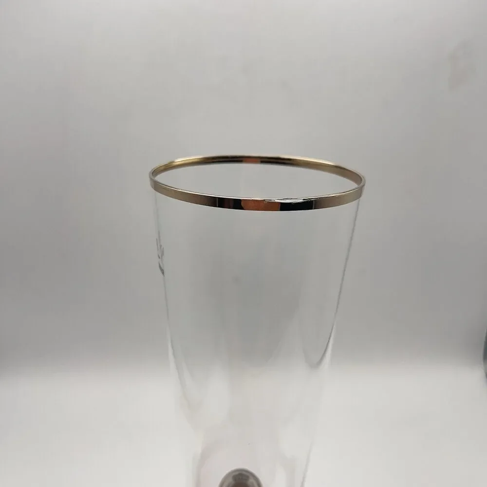 Vintage German Warsteiner .4L Beer Glass with Gold Rim